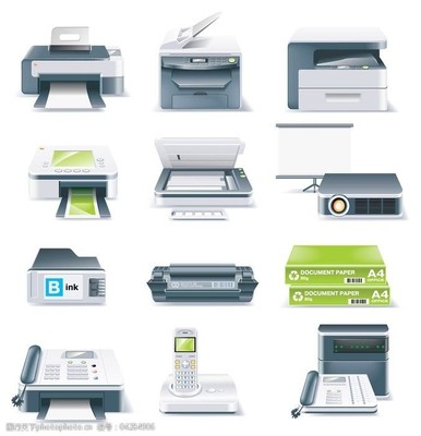 辦公設(shè)備矢量圖 現(xiàn)代辦公的高效助手